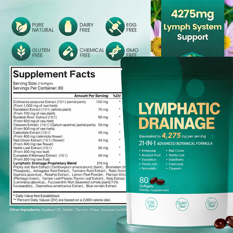 Lymphatic Drainage — 21-in-1 Advanced Botanical Formula（Purchase today and upgrade to 240 tablets/pack）
