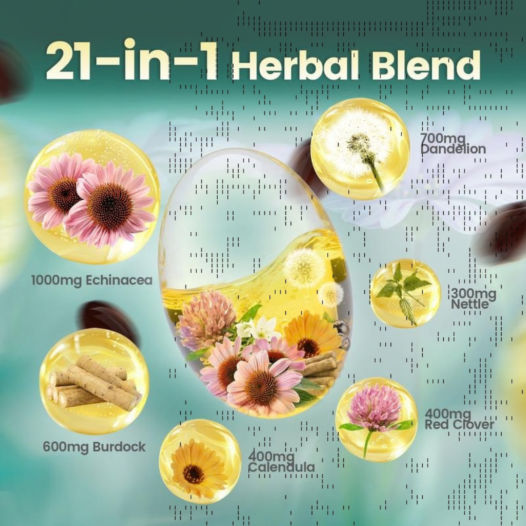 Lymphatic Drainage — 21-in-1 Advanced Botanical Formula（Purchase today and upgrade to 240 tablets/pack）