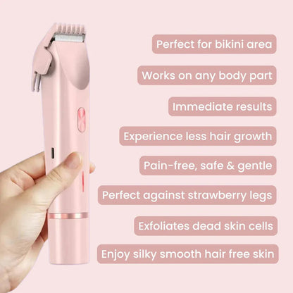 Pink trimmer held upright for scale