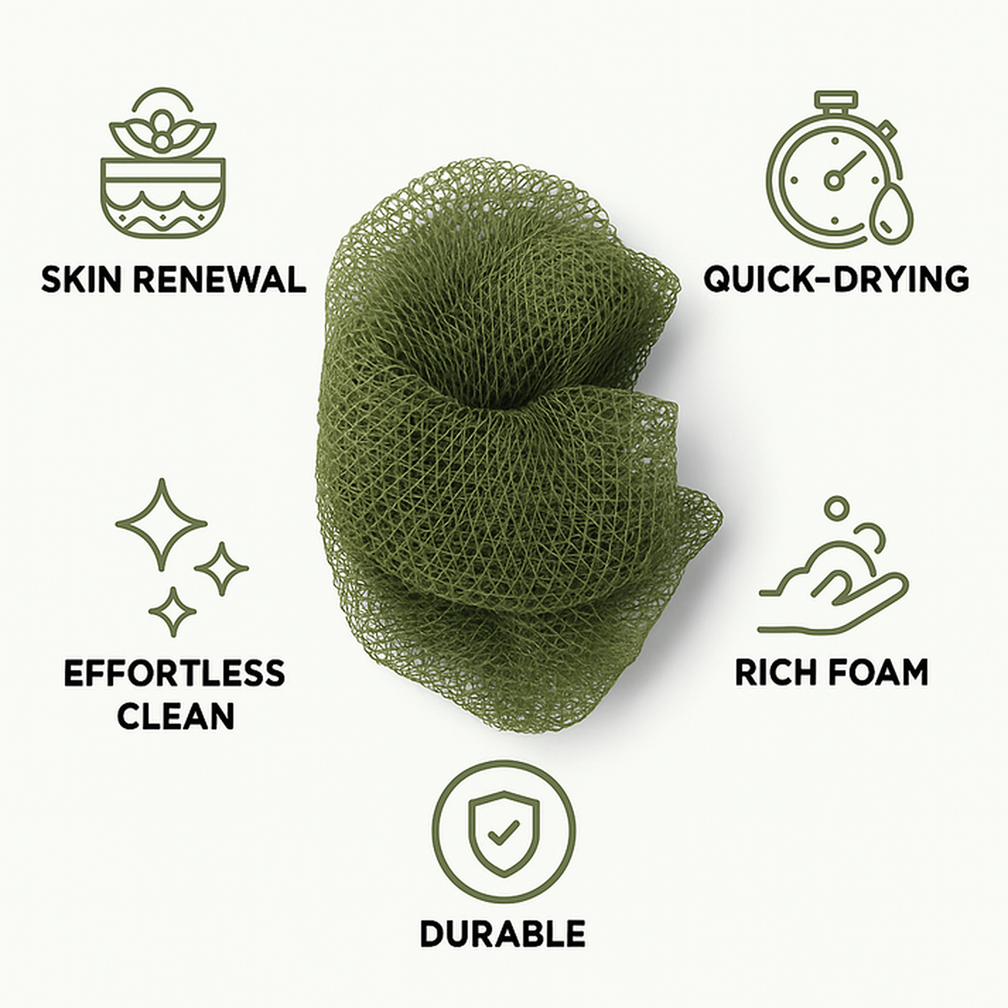 African exfoliating net sponge features