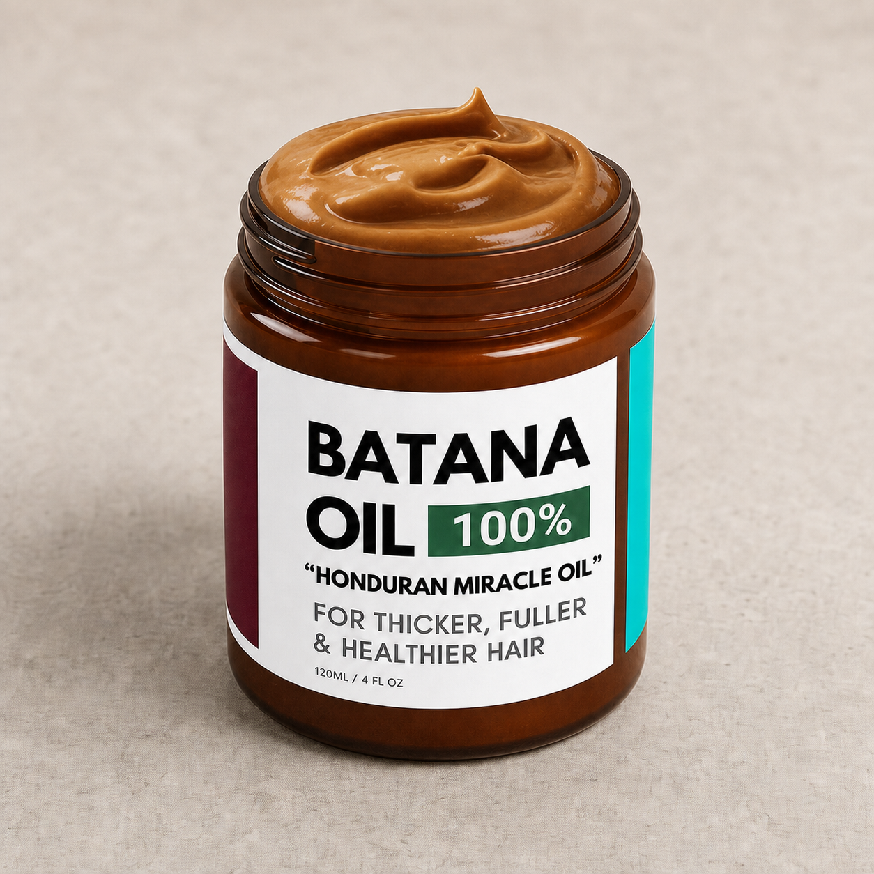 Open Batana oil jar at an angle