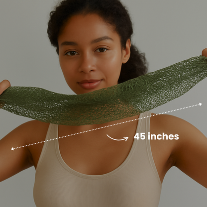 Full-length African net sponge for back washing