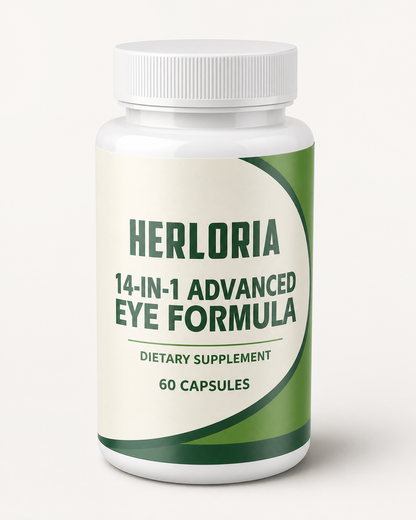 Herloria 14-in-1 Advanced Eye Formula bottle three-quarter view