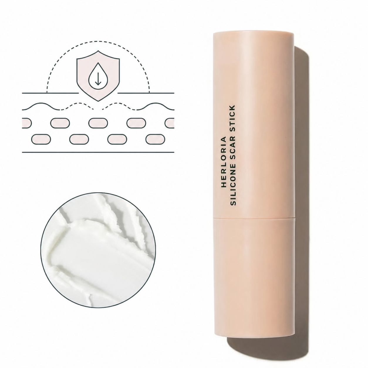 Herloria silicone scar care stick texture