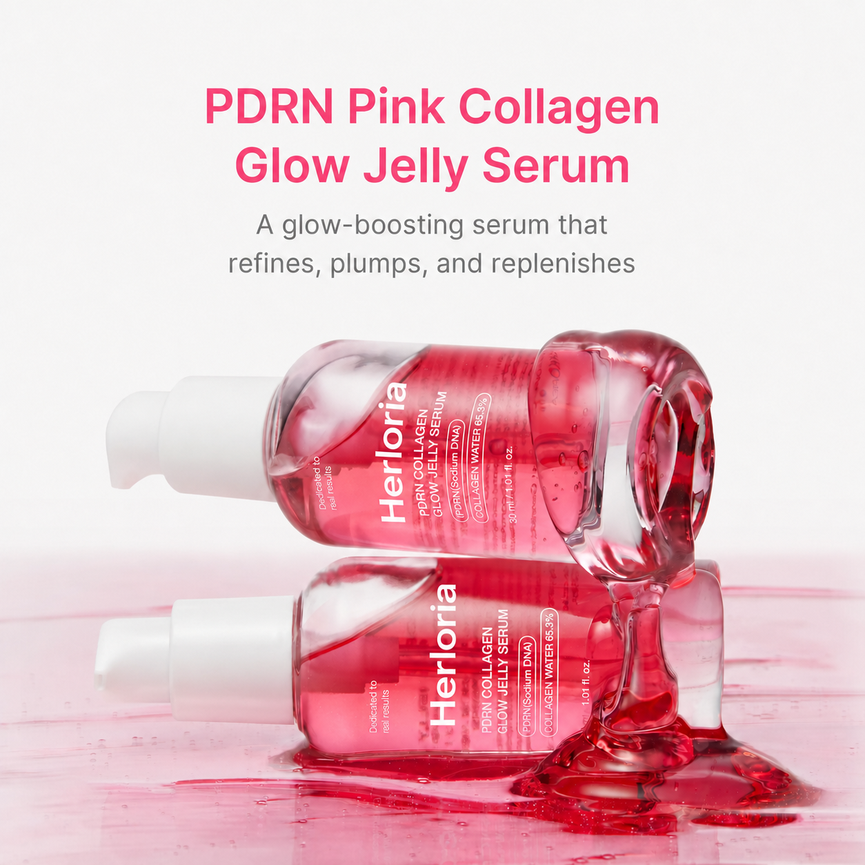PDRN Pink Collagen Glow Jelly Serum texture display