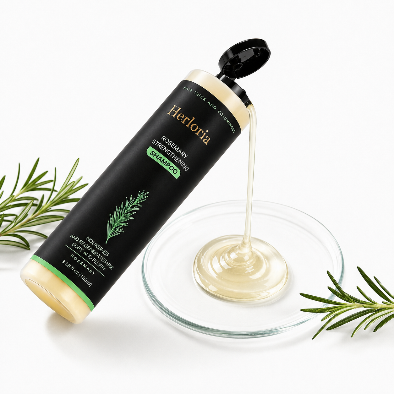 Rosemary shampoo texture and bottle