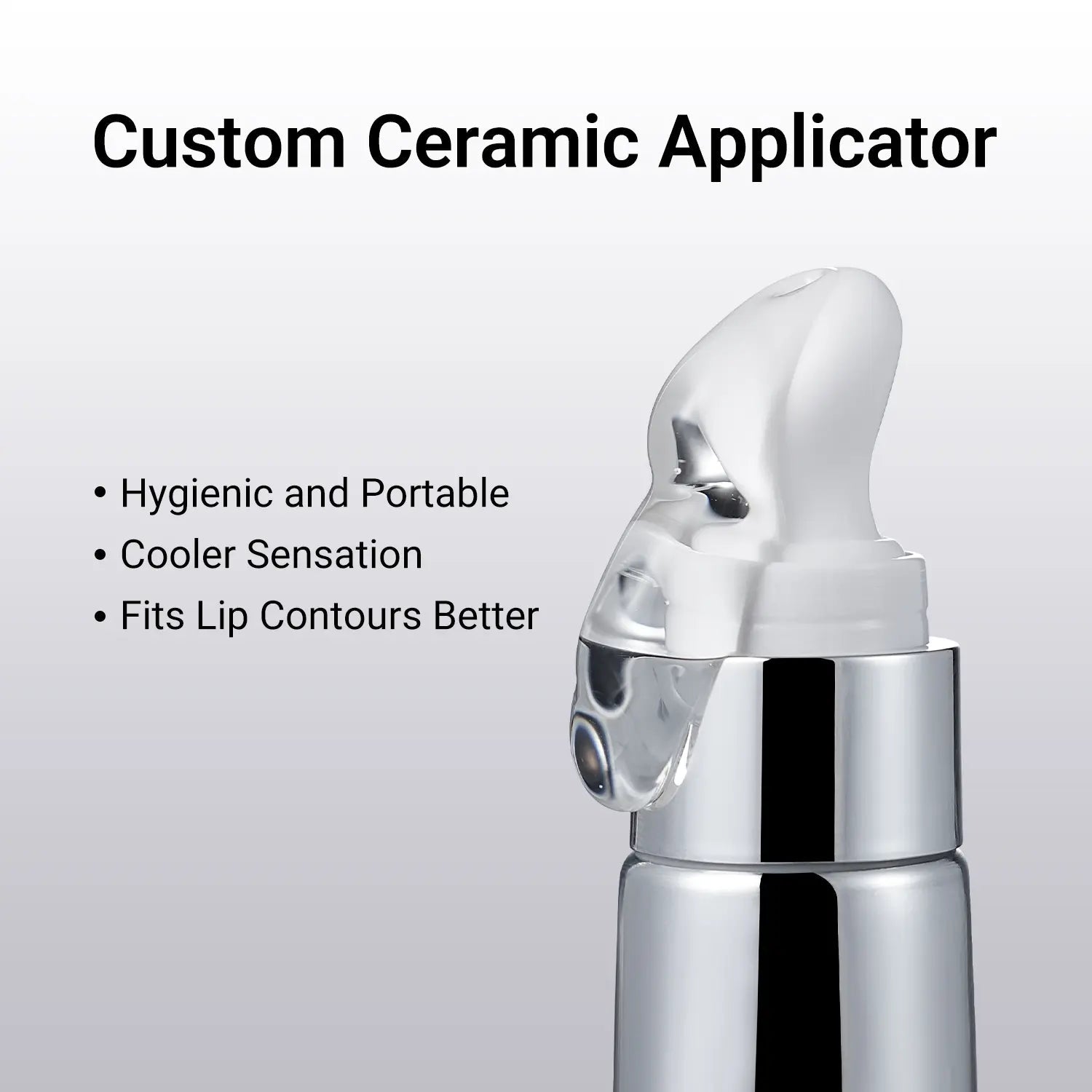 Peptide lip serum ceramic applicator