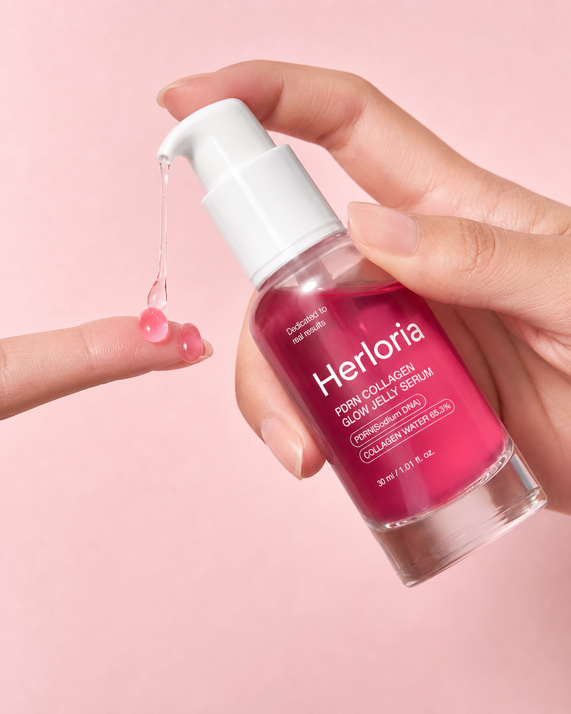 PDRN serum pump and lightweight jelly texture