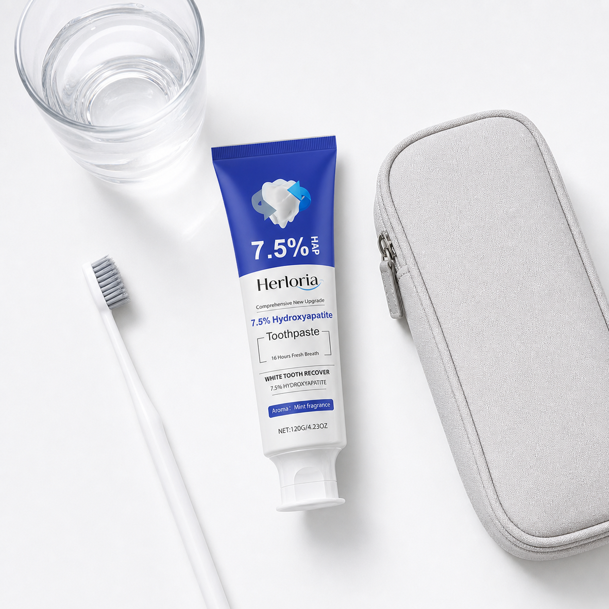 Herloria hydroxyapatite toothpaste daily oral care kit